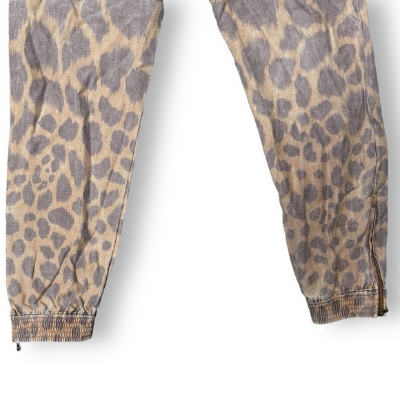 By Anthropologie Tamarind Linen Tapered Jogger Animal Giraffe Print Trouser SZ 2 - Picture 14 of 16